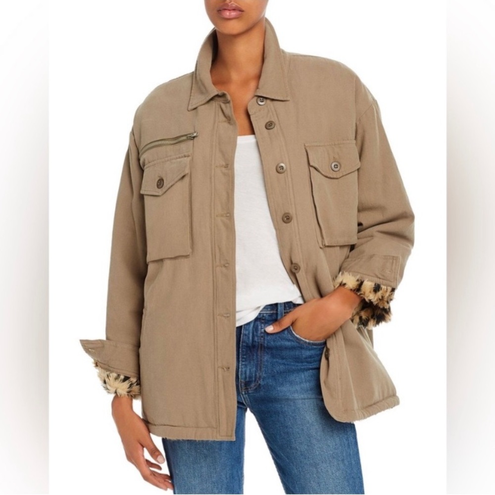 Vintage Havana Women's Faux Fur Lined Utility Jacket - Olive
